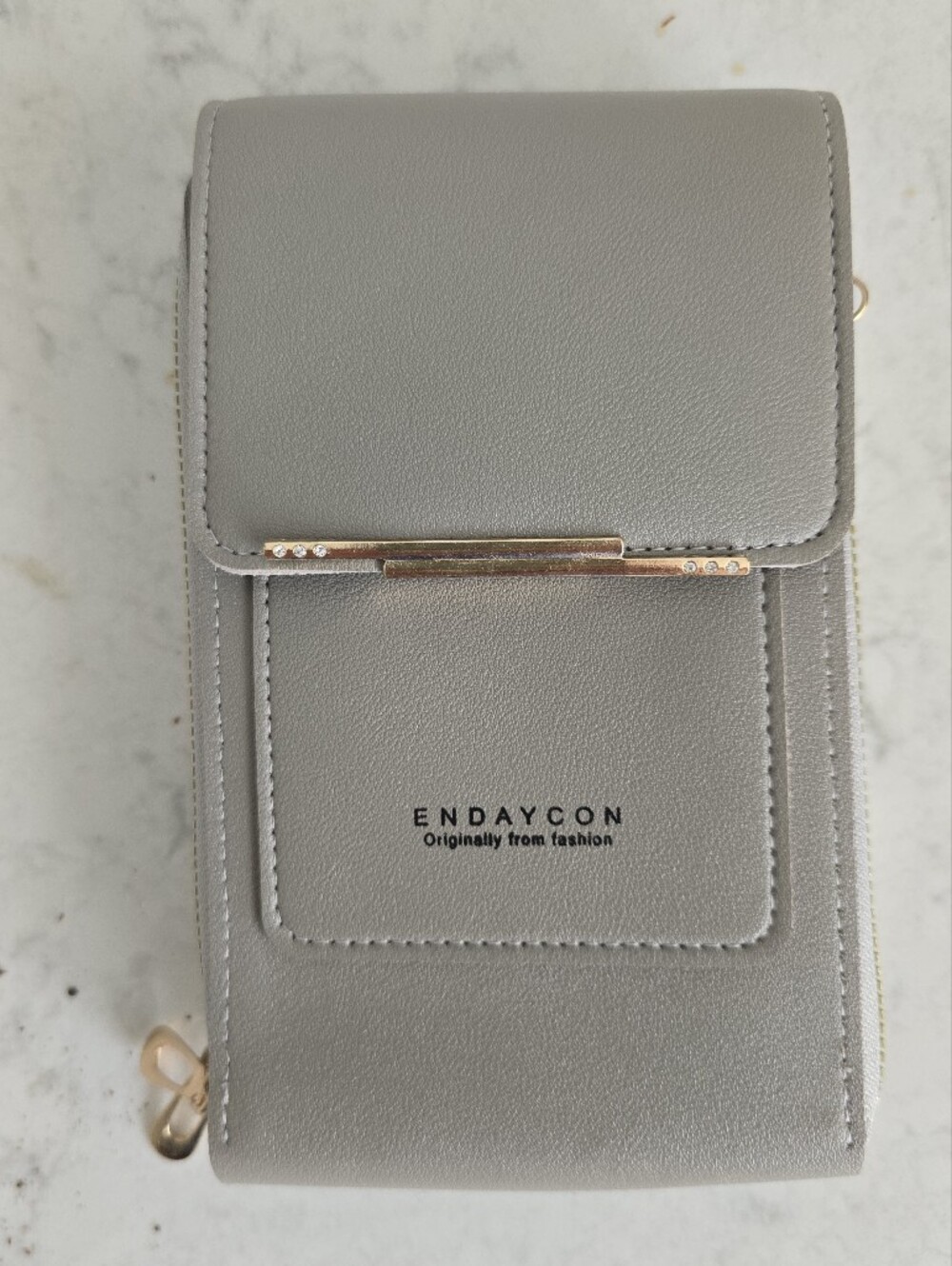 Brand New Tan Gray Crossbody Touchscreen Phone Wallet Purse